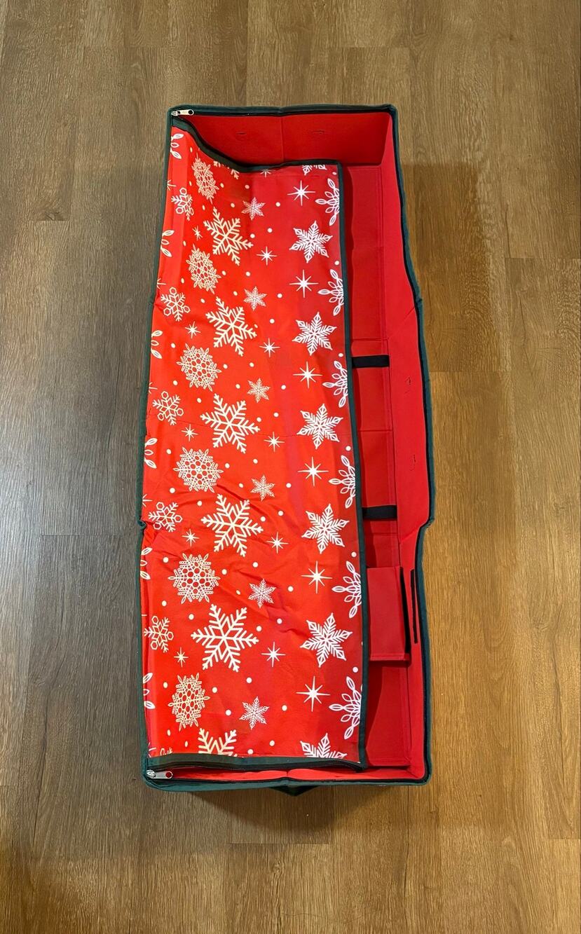 Red Snowflake Christmas Storage Bag Heavy Duty Xmas Organizer Box